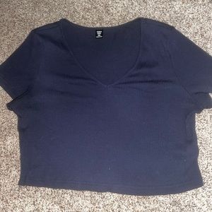 - dark blue crop top